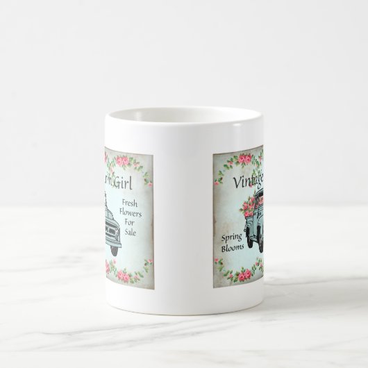 ヴィンテージの農場で働く女性の国のノスタルジックなコーヒー・マグ コーヒーマグカップ (中央)