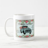 ヴィンテージの農場で働く女性の国のノスタルジックなコーヒー・マグ コーヒーマグカップ (左)