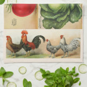 ヴィンテージの農場のイラストレーション: 居心地のよい国スタイル キッチンタオル (折り畳み)