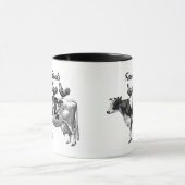 ヴィンテージの農場の友人牛鶏の国のマグ マグカップ (中央)