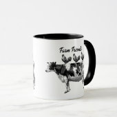 ヴィンテージの農場の友人牛鶏の国のマグ マグカップ (正面右)