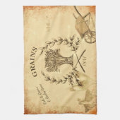 ヴィンテージの農場の穀物袋鶏のコラージュ キッチンタオル (縦)