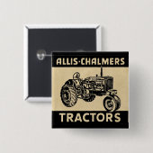 ヴィンテージの農場トラクター 缶バッジ (正面&裏面)