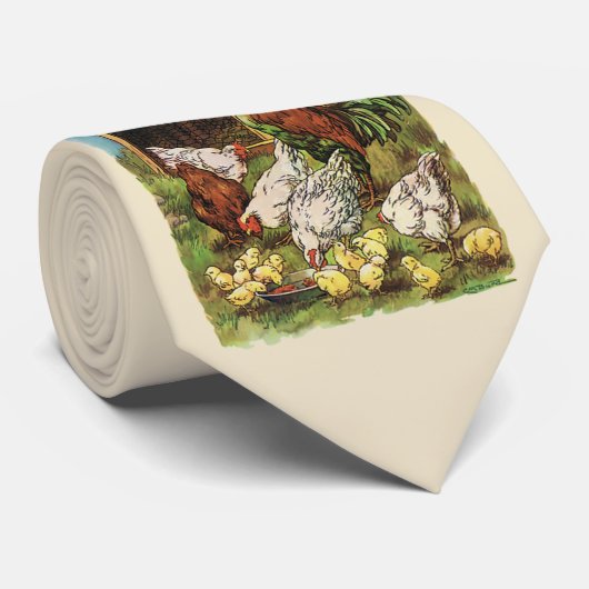 ヴィンテージの農場動物、ニワトリ、メス、ひよこ ネクタイ (ロール)