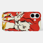 ヴィンテージの農場動物、子牛を伴うホルスタイン牛 Case-Mate iPhoneケース (裏面 (横))