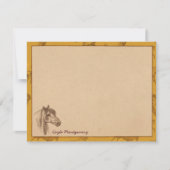 ヴィンテージの農場馬のパーソナライズで平らなメッセージカード ノートカード (正面)