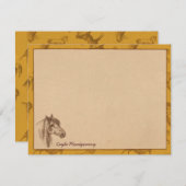 ヴィンテージの農場馬のパーソナライズで平らなメッセージカード ノートカード (正面/裏面)
