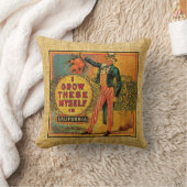 ヴィンテージの農産物のラベルのHarveyの果樹園のオレンジ クッション (ブランケット)