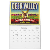 ヴィンテージの農産物の木枠は壁掛けカレンダーを分類します カレンダー (2月 2026)
