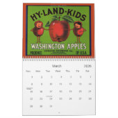 ヴィンテージの農産物の木枠は壁掛けカレンダーを分類します カレンダー (3月 2026)