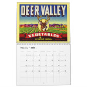 ヴィンテージの農産物の木枠は壁掛けカレンダーを分類します カレンダー (2月 2026)