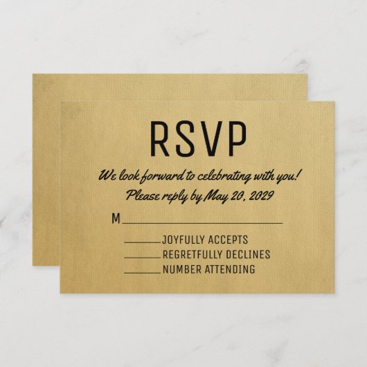 ヴィンテージの返信カード ミッドセンチュリーの返信カード 出欠カード (正面/裏面)