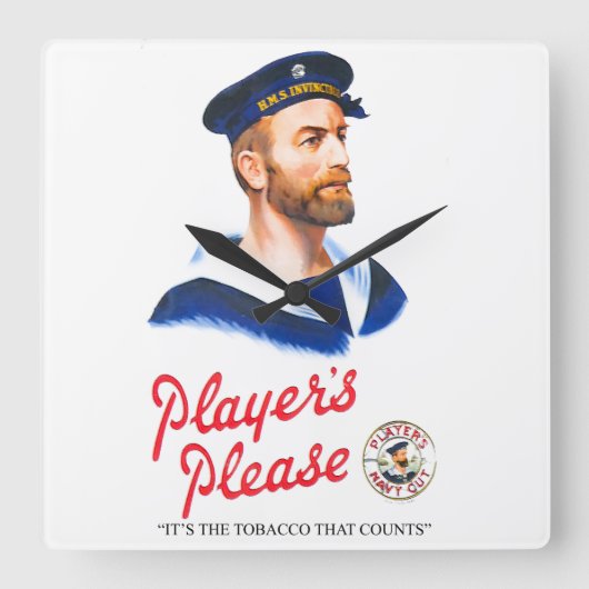 ヴィンテージの追加のラウンドウォールクロック スクエア壁時計 (正面)