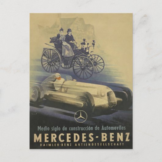 ヴィンテージの進化クラシック車 ポストカード (正面)