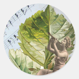 ヴィンテージの遊オーボエステッカー ラウンドシール