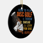 ヴィンテージの遊ディスクゴルフディおもしろいスクのゴルフティー セラミックオーナメント (右)