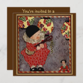 ヴィンテージの遊バンジョー音楽誕生会 招待状 (正面/裏面)