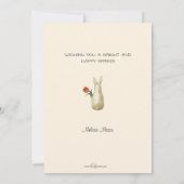 ヴィンテージの遊ブンニーがイースター詩とスイング中 シーズンカード (裏面)