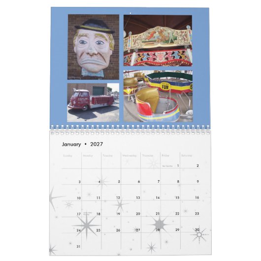 ヴィンテージの遊園地2013のカレンダー カレンダー (1月 2027)