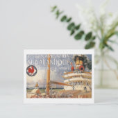 ヴィンテージの遊航船旅行広告 ポストカード (スタンド正面)