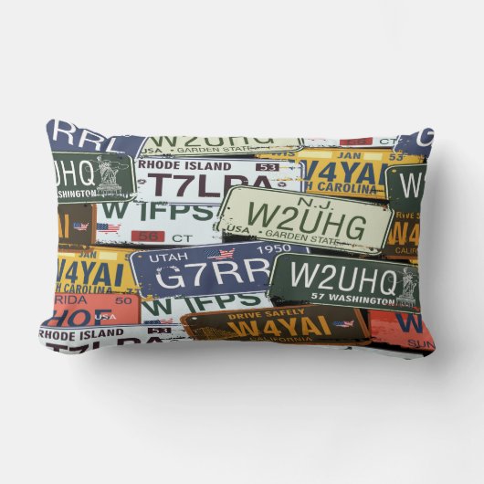 ヴィンテージの運転免許証はアメリカ人をめっきします ランバークッション (正面)