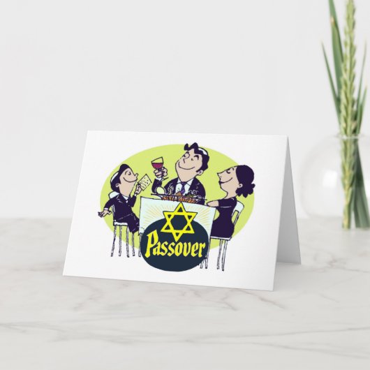 ヴィンテージの過ぎ越しの祝い家族 カード (正面)