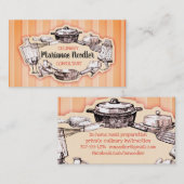 ヴィンテージの道具シェフのケイタリングビジネスカード 名刺 (正面/裏面)