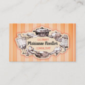 ヴィンテージの道具シェフのケイタリングビジネスカード 名刺 (正面)