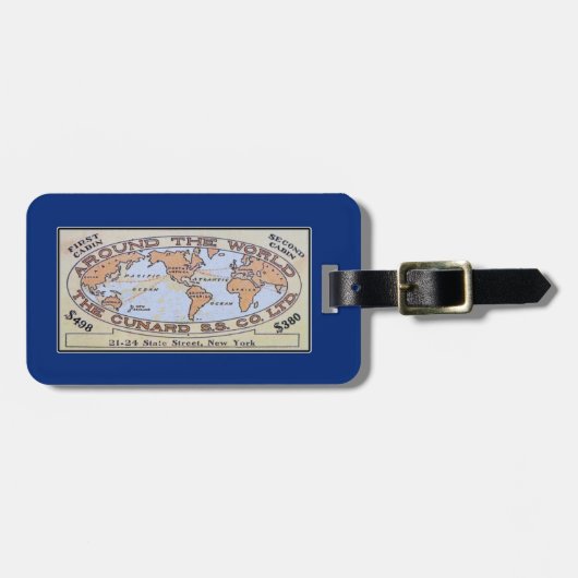 ヴィンテージの遠洋定期船のチケットのバッグのラベル ラゲッジタグ (正面横)