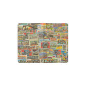 ヴィンテージの郵便はがきのコラージュのブランクの小型ノート ポケットMoleskineノートブック (オープン)