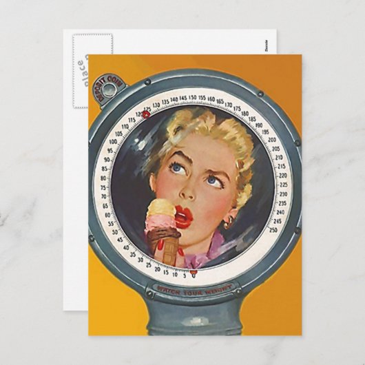 ヴィンテージの郵便はがきの新年の重量の決断のPC シーズンポストカード (正面/裏面)