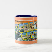 ヴィンテージの郵便はがきの海都市NJ ツートーンマグカップ (中央)