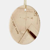 ヴィンテージの郵便はがき セラミックオーナメント (右)