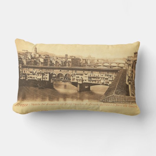 ヴィンテージの郵便はがき、フィレンツェ、イタリア ランバークッション (正面)