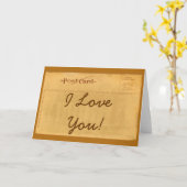 ヴィンテージの郵便はがきI愛! 挨拶状 カード (黄色い花)