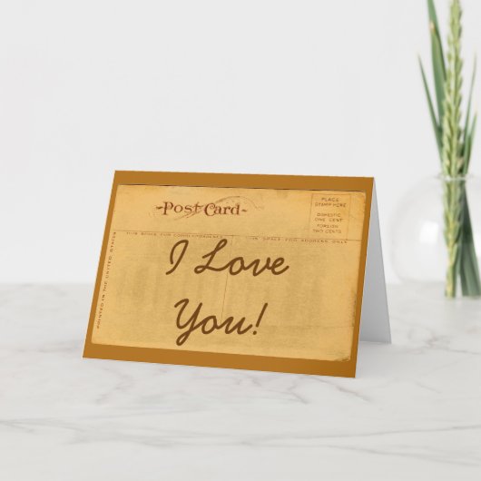 ヴィンテージの郵便はがきI愛! 挨拶状 カード (正面)