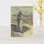 ヴィンテージの郵便料金の挨拶状-恋人 カード (黄色い花)