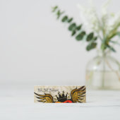 ヴィンテージの都市入れ墨によって飛ぶハートの名刺 スキニー名刺 (スタンド正面)