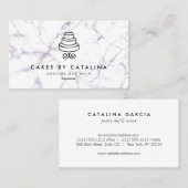 ヴィンテージの重ねケーキのロゴを大理石のベーカリー 名刺 (正面/裏面)