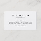 ヴィンテージの重ねケーキのロゴを大理石のベーカリー 名刺 (裏面)