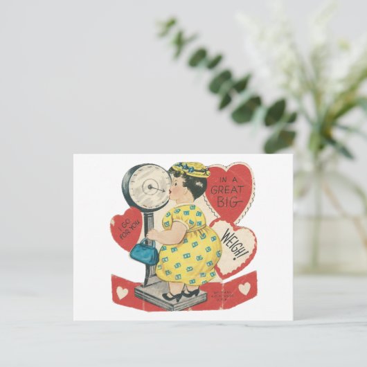 ヴィンテージの重量の愛のバレンタイン シーズンポストカード (スタンド正面)