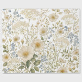 ヴィンテージの野の花の植物学的なパターン ラッピングペーパー (フラット)