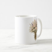 ヴィンテージの野の花の花束 コーヒーマグカップ (正面右)