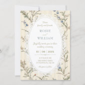 ヴィンテージの野の花カントリーテイストの結婚式 招待状 (正面)