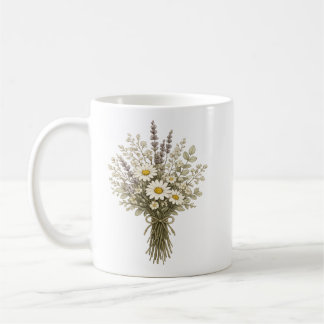 ヴィンテージの野の花ブーケ コーヒーマグカップ
