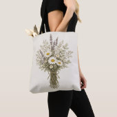 ヴィンテージの野の花ブーケ トートバッグ (クローズアップ)