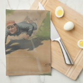 ヴィンテージの野球のアメリカ人のMoJoの台所タオル キッチンタオル (四つ折り)