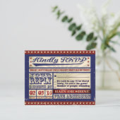 ヴィンテージの野球のバーの(ユダヤ教の)バル・ミツバーの招待状 出欠カード (スタンド正面)