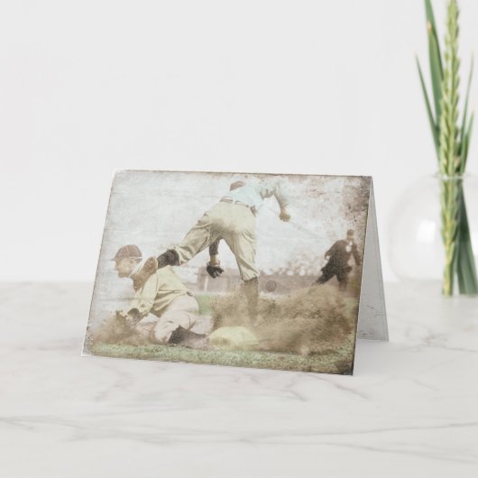 ヴィンテージの野球のプリントが付いている挨拶状 カード (正面)