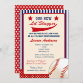 ヴィンテージの野球のベビーシャワーの招待状 招待状 (正面/裏面)